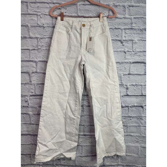 GOOD AMERICAN Good Waist Palazzo Crop White Jeans 20 NEW - Picture 3 of 5